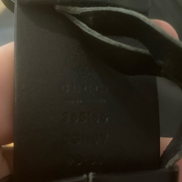 Gucci Leather belt with interlocking G BLACK,BLACK - Picture 4 of 10